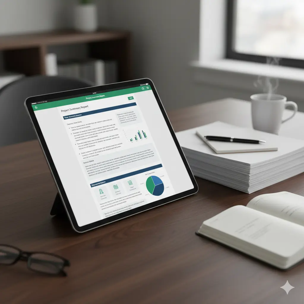 Executive cheat sheet mockup